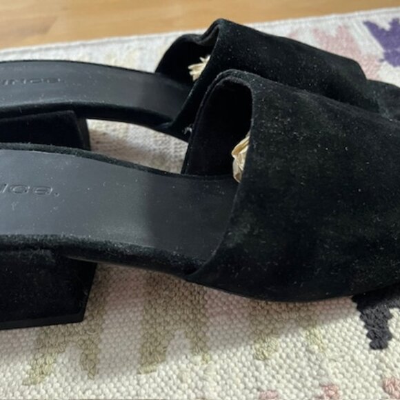 Black Suede Slides by Vince - Picture 3 of 5